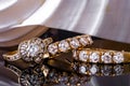 Diamond earings and ring Royalty Free Stock Photo