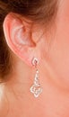 Diamond earring is very close
