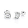Diamond Earrings Emerald Cut Earrings White Gold Royalty Free Stock Photo