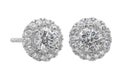 Diamond earrings on white Royalty Free Stock Photo