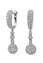 Diamond earrings on white Royalty Free Stock Photo