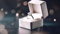 Diamond engagement ring in a box, highlighting its elegance and craftsmanship Royalty Free Stock Photo