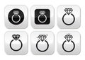 Diamond engagement ring buttons set