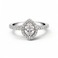 Elegant Marquise Cut Diamond Ring With Pave Diamonds And White Gold Band Royalty Free Stock Photo