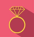 Diamond engagement ring illustration Royalty Free Stock Photo