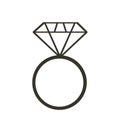 Diamond engagement ring vector Royalty Free Stock Photo