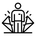 Diamond estimator icon, outline style Royalty Free Stock Photo