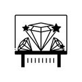 Black solid icon for Diamond exhibit, sparkler and shiner