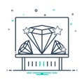 Black mix icon for Diamond exhibit, sparkler and shiner