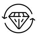 Diamond expert icon outline vector. Team goal