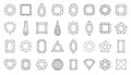 Diamond gem jewel gemstone line icon vector set Royalty Free Stock Photo