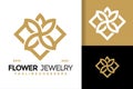 Diamond Flower Jewelry logo vector icon illustration