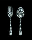 Diamond Fork And Spoon Royalty Free Stock Photo