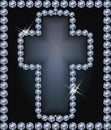 Diamond frame Easter cross , vector