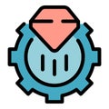 Diamond gear icon vector flat