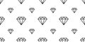 Diamond gem seamless pattern crystal jewelry isolated vector wallpaper background white Royalty Free Stock Photo