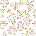 Diamond gem shape seamless pattern.