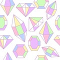 Diamond gem shape seamless pattern. Royalty Free Stock Photo