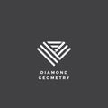 Diamond Geometry Abstract Minimal Vector Sign, Symbol or Logo Template. Royalty Free Stock Photo