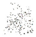 Diamond glass glitter sparkle explosion isolated white background decoration. Many Diamond Glitter spark blink celebrate, Small