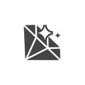 Diamond glyph icon. Label of crystal, precious gemstone in black flat design. Brilliant logo. Game UI and UX element Royalty Free Stock Photo