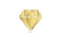 Diamond in gold with bling bling logo image vector