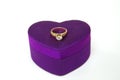 Diamond gold ring-silk box