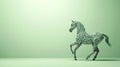 diamond green horse made from white polka dots on its back legs
