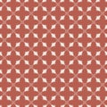 Diamond grid ornament. Simple vector abstract red and beige seamless pattern Royalty Free Stock Photo