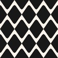 Diamond grid seamless pattern. Vector rhombuses texture. Black and white color