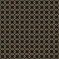 Diamond grid vector seamless pattern. Abstract geometric black and gold texture Royalty Free Stock Photo