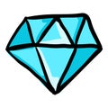 Diamond - Hand Drawn Doodle Icon Royalty Free Stock Photo