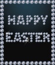 Diamond Happy Easter greeting card, vector