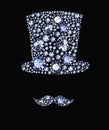 Diamond Hat And Mustaches Royalty Free Stock Photo