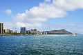 Diamond Head Crater and Waikiki in Honolulu Hawaii Royalty Free Stock Photo