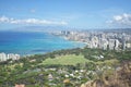 Diamond Head Peak Overlook Of Beautiful Honolulu City In Oahu Hawaii Royalty Free Stock Photo