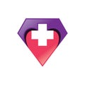 Diamond Healht Love Logo Vector