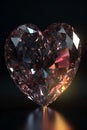 Diamond heart on black background. 3d illustration. 3D rendering. Royalty Free Stock Photo