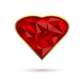 Diamond heart in a gold frame Royalty Free Stock Photo