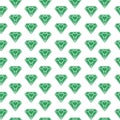 Diamond heart icon seamless pattern isolated on white background Royalty Free Stock Photo