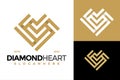 Diamond Heart Jewelry Logo design vector symbol icon illustration Royalty Free Stock Photo