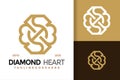Diamond heart logo vector icon illustration Royalty Free Stock Photo