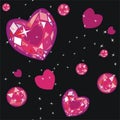 Diamond heart, seamless pattern Royalty Free Stock Photo