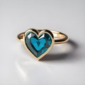 diamond heart shaped with gold ring Royalty Free Stock Photo