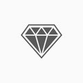 Diamond icon, adamant, jewel, gem, precious stone