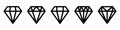 Diamond icon. Big collection quality diamonds. Linear diamond style and silhouette Vector illustration Royalty Free Stock Photo