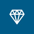 Diamond Icon On Blue Background. Blue Flat Style Vector Illustration Royalty Free Stock Photo