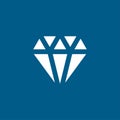 Diamond Icon On Blue Background. Blue Flat Style Vector Illustration Royalty Free Stock Photo