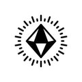 Black solid icon for Diamond, brilliant and valuable Royalty Free Stock Photo