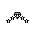 Black line icon for Diamond, different and special